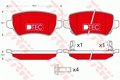 Тормозные колодки, дисковые TRW GDB1515DTE