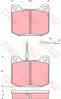Тормозные колодки, дисковый тормоз (набор) TRW GDB151 (фото 1)