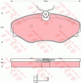 Гальмівні колодки, дискове гальмо (набір) TRW GDB1574