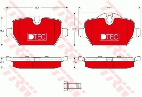 Гальмівні колодки, дискові TRW GDB1612DTE