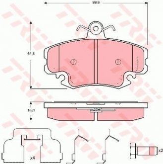 Тормозные колодки, дисковый тормоз (набор) TRW GDB1635