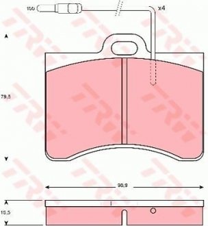 Тормозные колодки, дисковый тормоз (набор) TRW GDB165