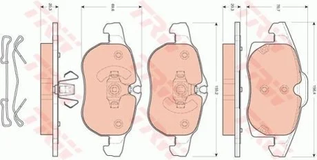 Фото 1 - тормозные колодки, дисковый тормоз (набор) TRW GDB1686 Тормозные колодки, дисковый тормоз (набор) TRW GDB1686 (фото 1)