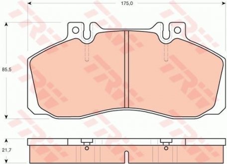 Гальмівні колодки, дискове гальмо (набір) TRW GDB1695