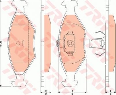 Тормозные колодки, дисковый тормоз (набор) TRW GDB1751