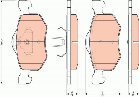 Тормозные колодки, дисковый тормоз (набор) TRW GDB1753 (фото 1)