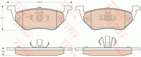 Гальмівні колодки, дискове гальмо (набір) TRW GDB1754