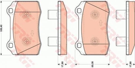 Тормозные колодки, дисковый тормоз (набор) TRW GDB1773