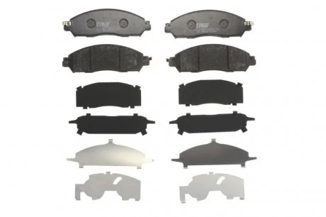 Комплект гальмівних колодок передн, NISSAN LEAF, NAVARA NP300, NV200, NV200 / EVALIA, RENAULT ALASKAN 2.3D/2.5D/Electric 05.14- (LUCAS) TRW GDB2182