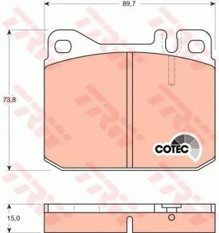 Фото тормозные колодки, дисковые TRW GDB242 Тормозные колодки, дисковые TRW GDB242