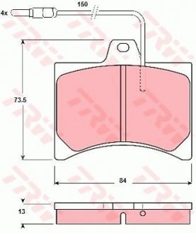 Гальмівні колодки, дискове гальмо (набір) (LUCAS) TRW GDB276