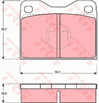 Тормозные колодки, дисковый тормоз (набор) TRW GDB279 (фото 1)