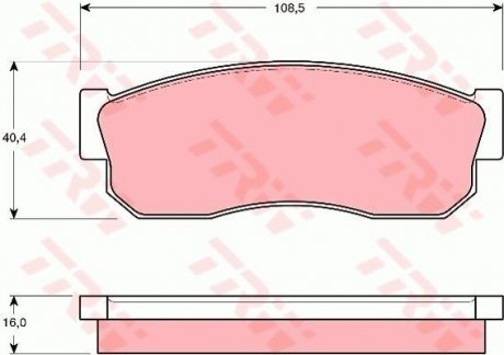 Тормозные колодки, дисковый тормоз (набор) TRW GDB288 (фото 1)