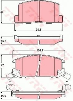 Тормозные колодки, дисковый тормоз (набор) TRW GDB3058 (фото 1)