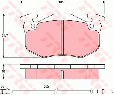 Тормозные колодки, дисковый тормоз (набор) TRW GDB308 (фото 1)