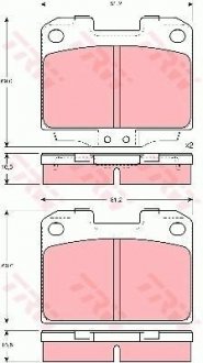 Тормозные колодки, дисковый тормоз (набор) TRW GDB3104 (фото 1)