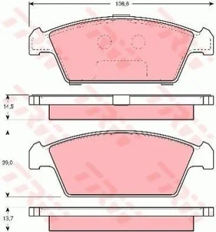 Тормозные колодки, дисковый тормоз (набор) TRW GDB3108