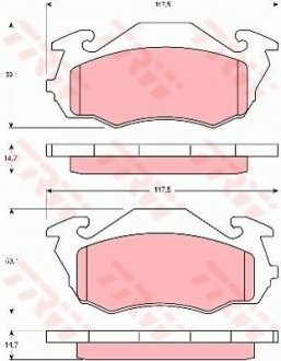 Тормозные колодки, дисковый тормоз (набор) TRW GDB3136