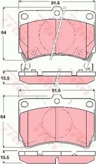 Тормозные колодки, дисковый тормоз (набор) TRW GDB3206 (фото 1)