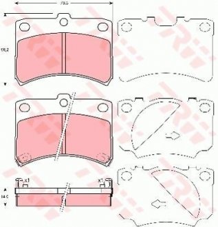 Тормозные колодки, дисковый тормоз (набор) TRW GDB3219 (фото 1)