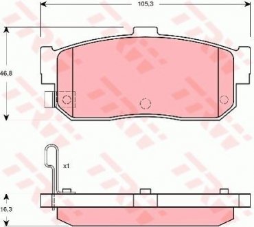 Тормозные колодки, дисковый тормоз (набор) TRW GDB3274