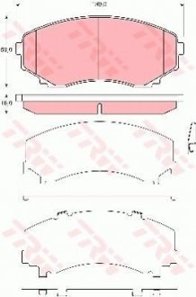 Тормозные колодки, дисковый тормоз (набор) TRW GDB3326 (фото 1)