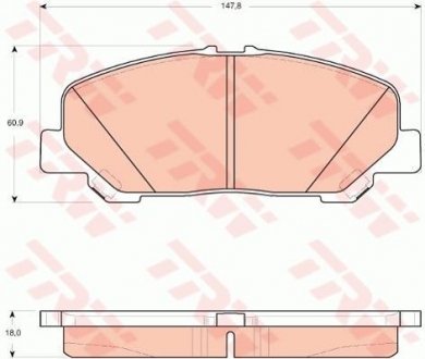 Гальмівні колодки, дискове гальмо (набір) TRW GDB3455