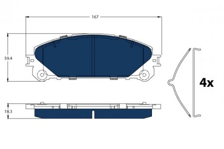 Тормозные колодки LEXUS P. RX 450H 3,5 08-15 ELECTRIC BLUE TRW GDB3484BTE