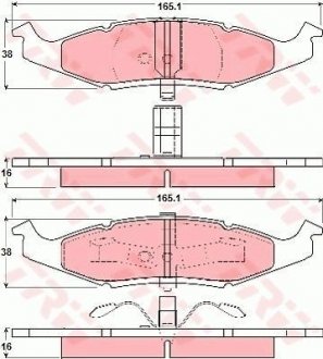 Тормозные колодки, дисковый тормоз (набор) (LUCAS) TRW GDB4006 (фото 1)