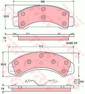 Тормозные колодки, дисковый тормоз (набор) TRW GDB4013