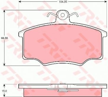 Тормозные колодки, дисковый тормоз (набор) TRW GDB403