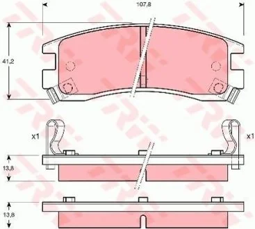 Тормозные колодки, дисковый тормоз (набор) TRW GDB4042