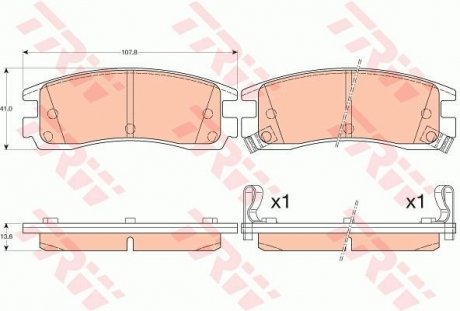 Тормозные колодки, дисковый тормоз (набор) TRW GDB4098 (фото 1)