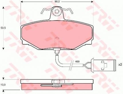 Тормозные колодки, дисковый тормоз (набор) TRW GDB412