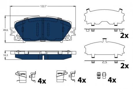 Колодки гальмівні TOYOTA P. PRIUS 1,8 HYBRID 08-11 ELECTRIC BLUE TRW GDB4173BTE (фото 1)