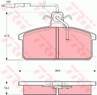 Тормозные колодки, дисковый тормоз (набор) (LUCAS) TRW GDB422