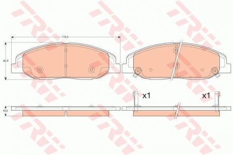 Комплект гальмівних колодок передній (LUCAS) TRW GDB4457