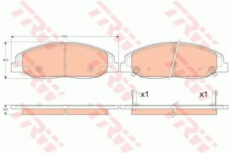 Комплект гальмівних колодок передній (LUCAS) TRW GDB4457