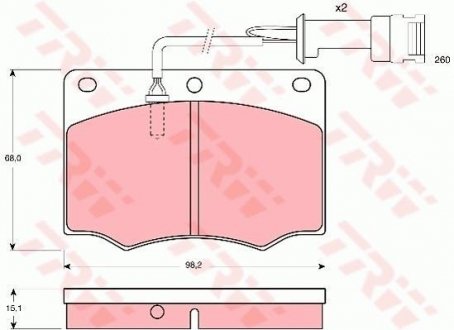 Тормозные колодки, дисковый тормоз (набор) TRW GDB691