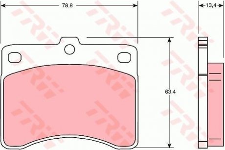 Тормозные колодки, дисковый тормоз (набор) TRW GDB736