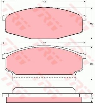 Гальмівні колодки, дискове гальмо (набір) (LUCAS) TRW GDB748