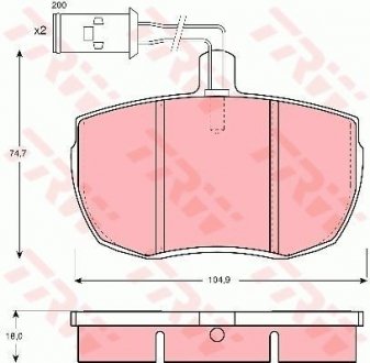 Тормозные колодки, дисковый тормоз (набор) TRW GDB779