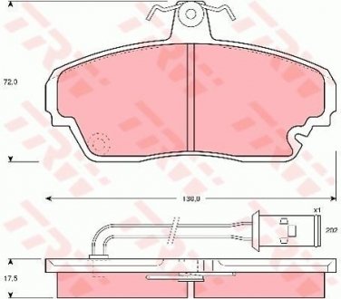 Тормозные колодки, дисковый тормоз (набор) TRW GDB851 (фото 1)