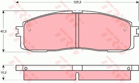 Тормозные колодки, дисковый тормоз (набор) TRW GDB872