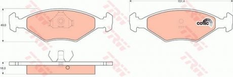 Тормозные колодки, дисковый тормоз (набор) TRW GDB958 (фото 1)