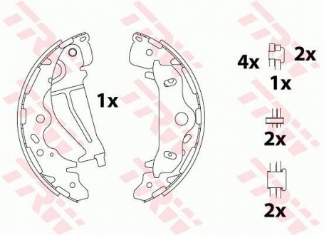 SZCZĘKI HAMULC. KIA CARNIVAL II 01-06 Комплект тормозных колодок (LUCAS) TRW GS8820