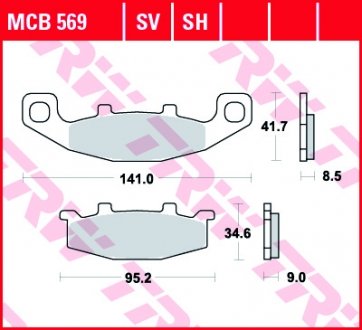 Тормозная колодка (диск) TRW MCB569 (фото 1)