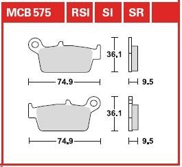 Тормозная колодка (диск) TRW MCB575 (фото 1)