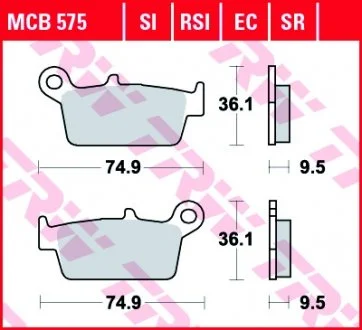 Гальмівні колодки TRW MCB575EC