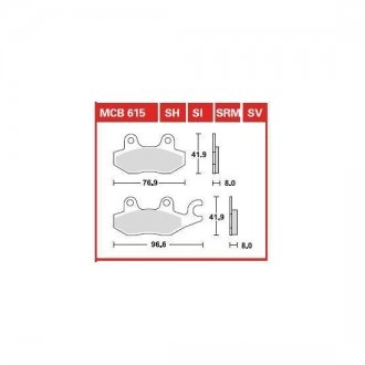 Тормозная колодка (диск) TRW MCB615SV